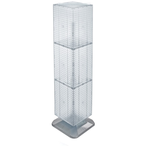 Azar Displays 4-Sided Pegboard Floor Spinner Rack Clear Frost Size: 14"W x 60"H 701464-CLR - main